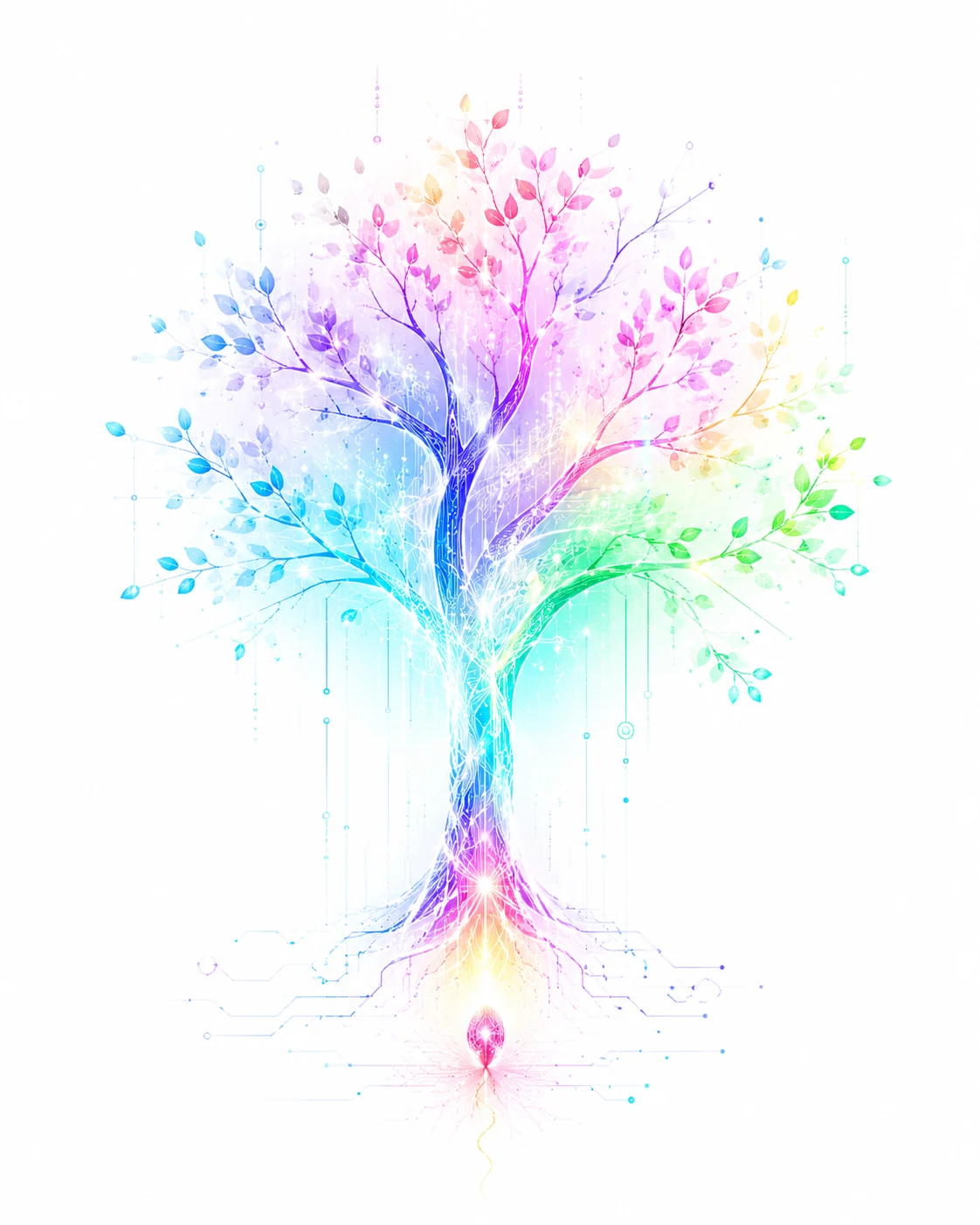 Digitaler Baum, aus dem ein System wächst